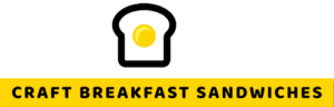 Egg Bred Logo with slogan craft breakfast sandwiches