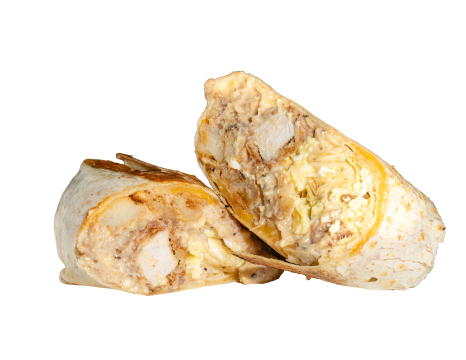 Smothered yard pimp breakfast burrito
